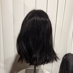 Human Hair -straight Elegant Dark Brown Women's Hair Wig